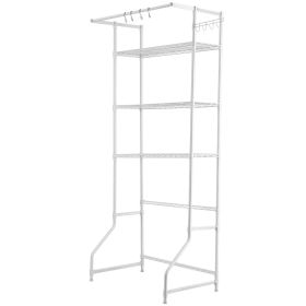 VEVOR Over The Washer and Dryer Storage Shelf, 3 Tier Laundry Room Drying Rack with Hanger Rod and Hooks, Adjustable Over Washer and Dryer Shelve