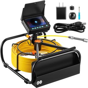 VEVOR Sewer Camera, 164FT 4.3" Screen, Pipeline Inspection Camera with DVR Function & Snake Cable, Waterproof IP68 Borescope w/LED Lights