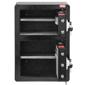 VEVOR Double Door 3.5 cu.ft Safe Box with Key Lock Password Fireproof Bag Black,organize cash, passports, jewelry, gold, watches and documents