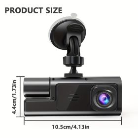 Driving Recorder HD 1080P Three-lens Parking Monitoring With Reversing Image (Option: Black)