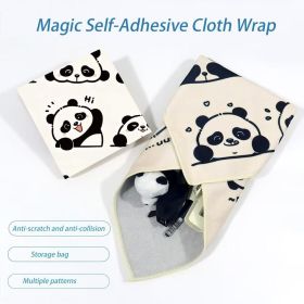 Self-Adhesive Camera Square Cloth, Foldable Silent Magic Self-Adhesive Fleece Cloth For Storage, Baskets, Bins & Containers for Home Organization (Style: Panda)